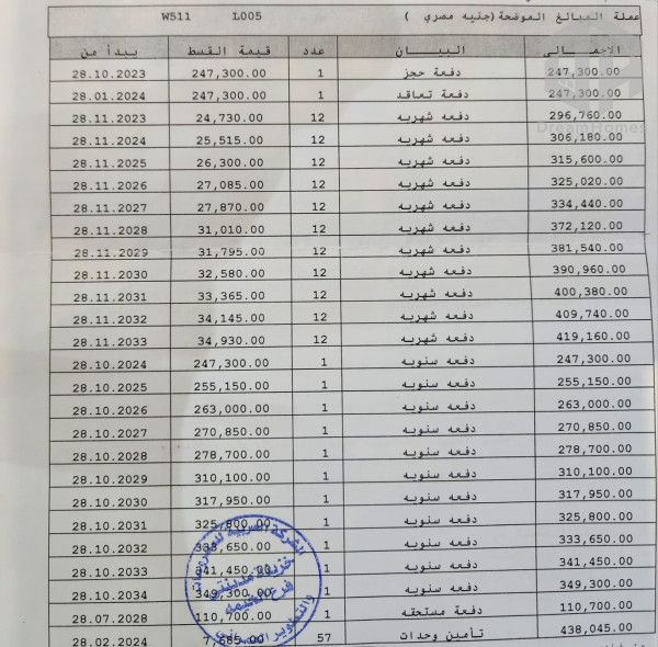 شقة 140م2 في B14 امام الخدمات مباشرة بتسهيلات لمدة 11 سنة