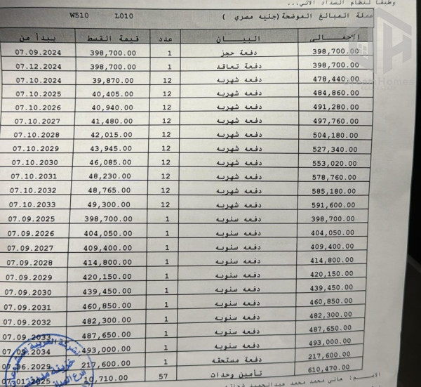 للبيع تقسيط في B14 شقة 108م2 بجاردن 55م2 تميز L10