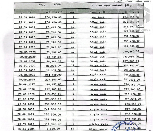 للبيع تقسيط بمدينتي شقة 79م2 باجمالي متميز