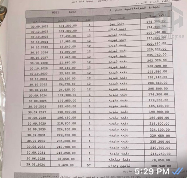 شقة للبيع تقسيط في مدينتي B14 مساحة 106م2 موقع متميز